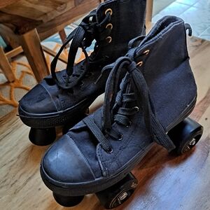 Black Canvas Roller Skates